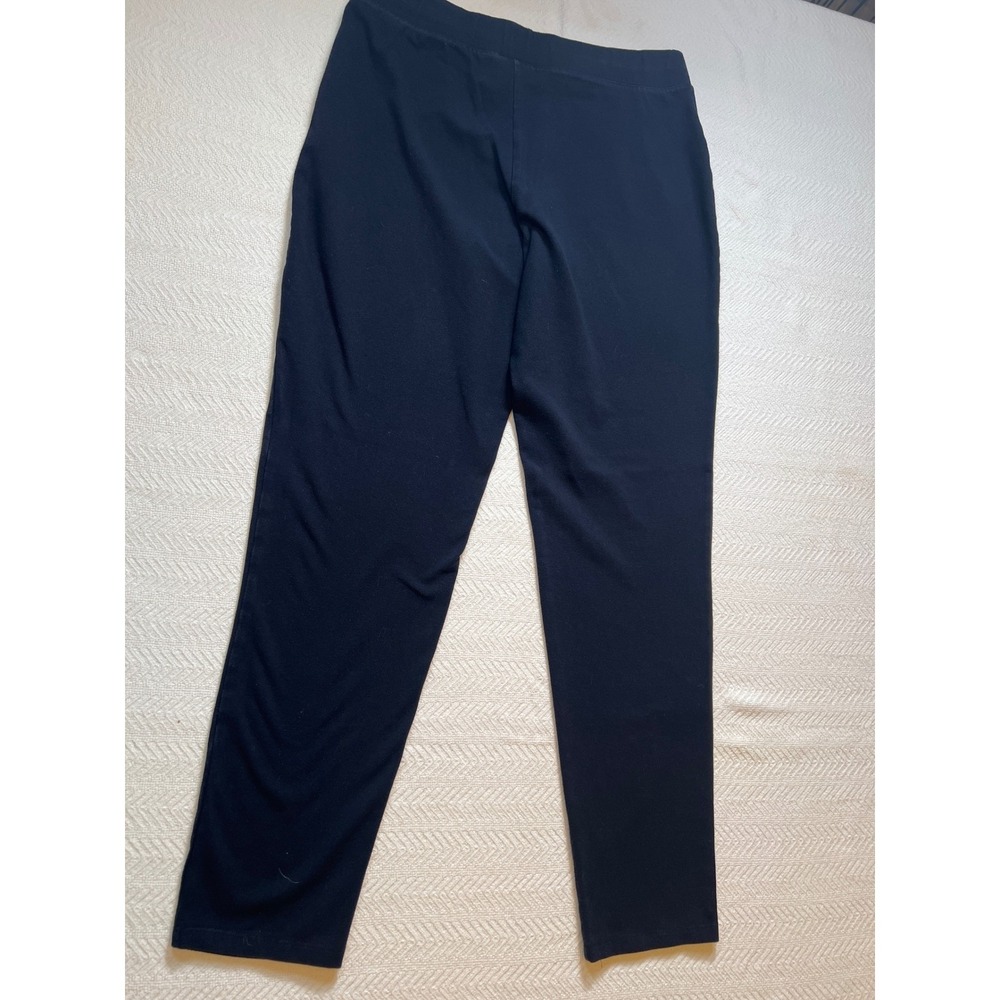 Kim Rogers Womens Black Cotton Spandex Stretch Leggings Size Medium